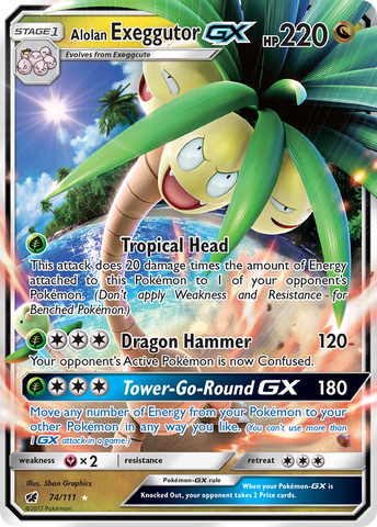 Alolan Exeggutor GX (74/111) [Sun & Moon: Crimson Invasion] - Comfy Hobbies