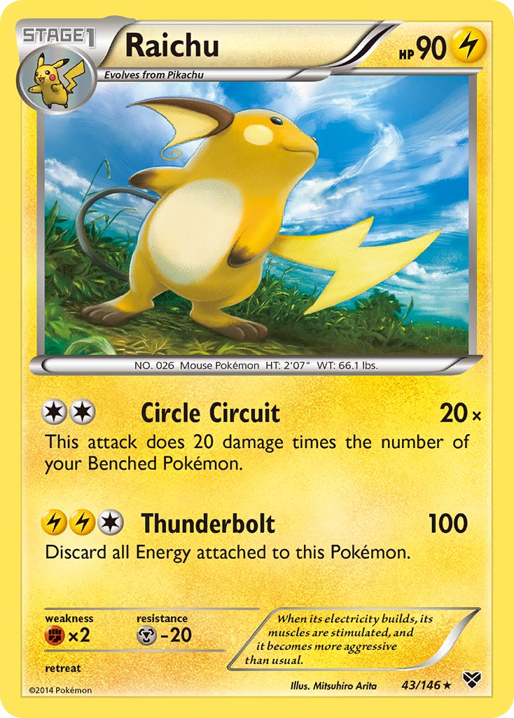 Raichu (43/146) (Cosmos Holo) (Blister Exclusive) [XY: Base Set] - Comfy Hobbies