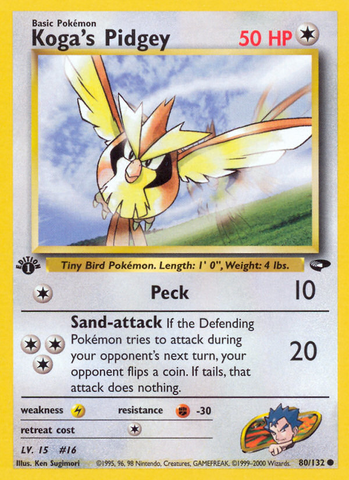 Koga's Pidgey (80/132) [Gym Challenge 1st Edition] - Comfy Hobbies