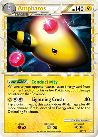 Ampharos (105/123) [HeartGold & SoulSilver: Base Set] - Comfy Hobbies