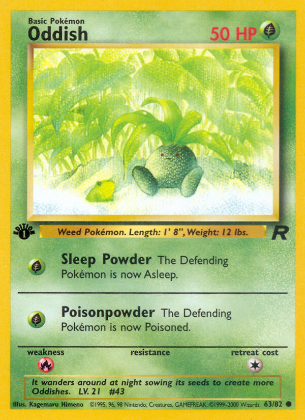 Oddish (63/82) [Team Rocket 1st Edition] - Comfy Hobbies