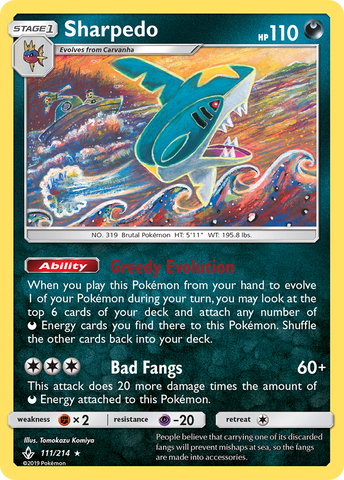 Sharpedo (111/214) [Sun & Moon: Unbroken Bonds] - Comfy Hobbies