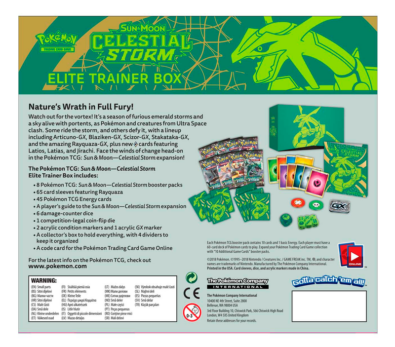 Sun & Moon: Celestial Storm - Elite Trainer Box - Comfy Hobbies