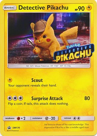 Detective Pikachu (SM170) (Detective Pikachu Stamped) [Sun & Moon: Black Star Promos] - Comfy Hobbies