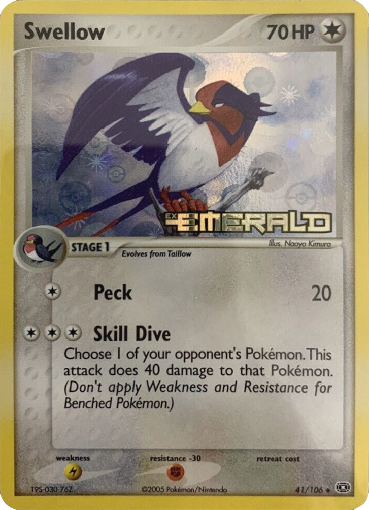 Swellow (41/106) (Stamped) [EX: Emerald] - Comfy Hobbies