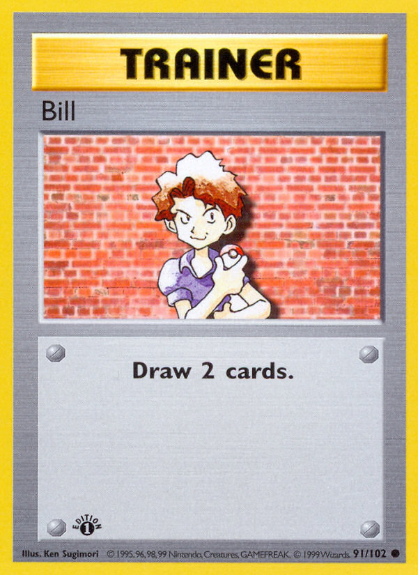 Bill (91/102) (Shadowless) [Base Set 1st Edition] - Comfy Hobbies