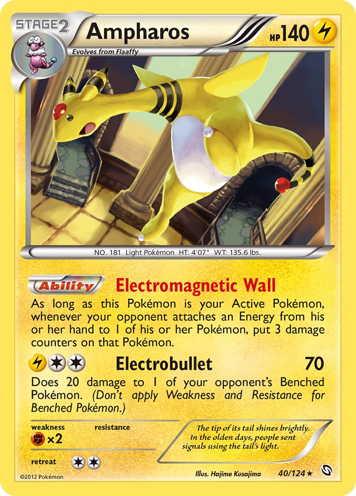 Ampharos (40/124) (Cosmos Holo) (Blister Exclusive) [Black & White: Dragons Exalted] - Comfy Hobbies