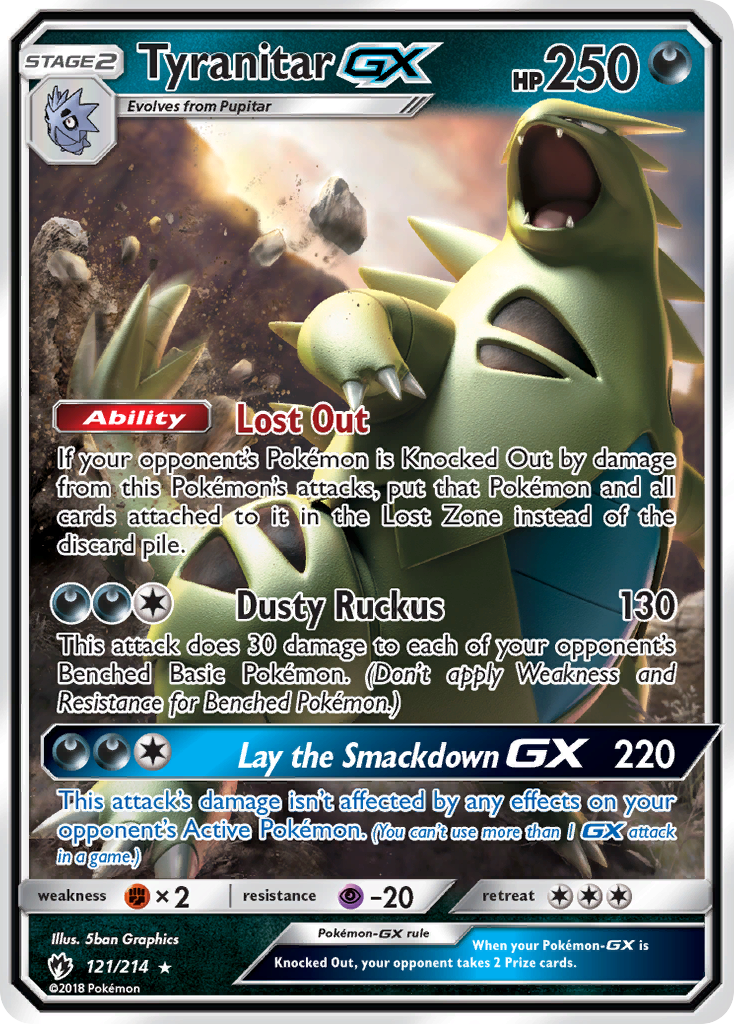 Tyranitar GX (121/214) [Sun & Moon: Lost Thunder] - Comfy Hobbies