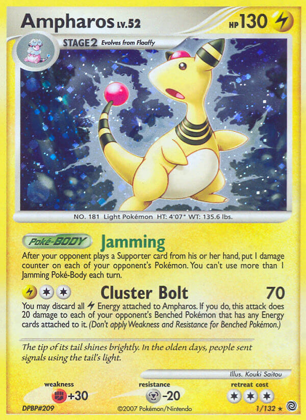 Ampharos (1/132) (Theme Deck Exclusive) [Diamond & Pearl: Secret Wonders] - Comfy Hobbies