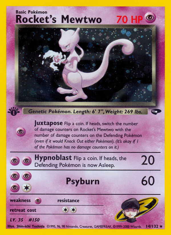 Rocket's Mewtwo (14/132) [Gym Challenge 1st Edition] - Comfy Hobbies