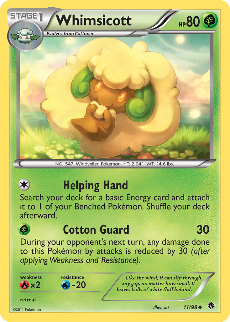 Whimsicott (11/98) [Black & White: Emerging Powers] - Comfy Hobbies