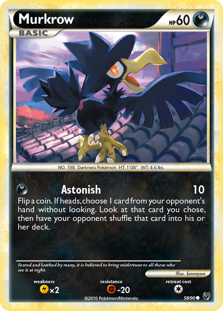 Murkrow (58/90) [HeartGold & SoulSilver: Undaunted] - Comfy Hobbies