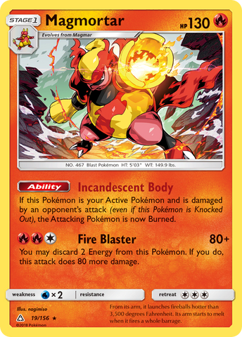 Magmortar (19/156) [Sun & Moon: Ultra Prism] - Comfy Hobbies