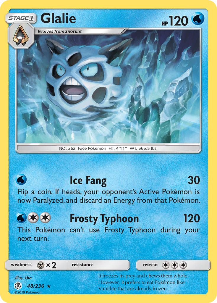 Glalie (48/236) [Sun & Moon: Cosmic Eclipse] - Comfy Hobbies