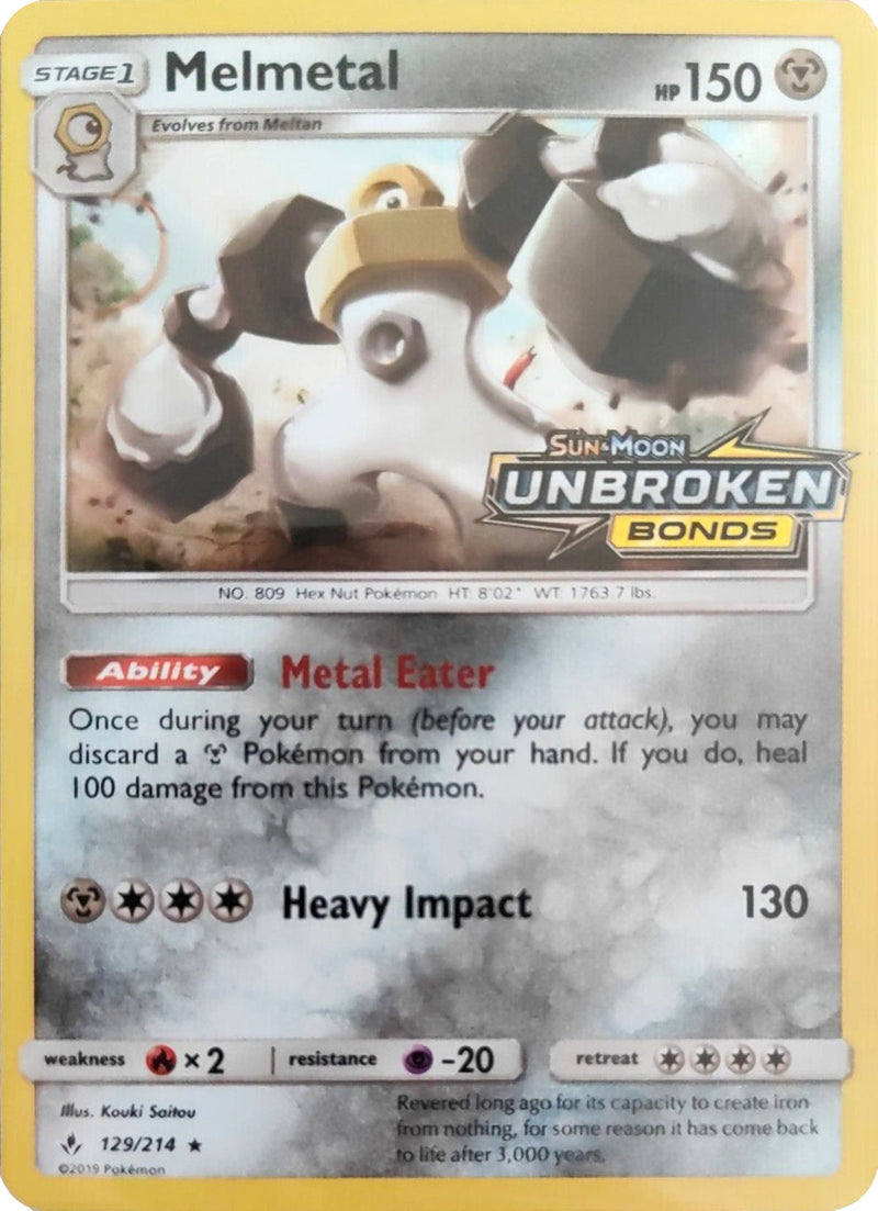 Melmetal (129/214) (Unbroken Bonds Stamped) [Sun & Moon: Unbroken Bonds] - Comfy Hobbies