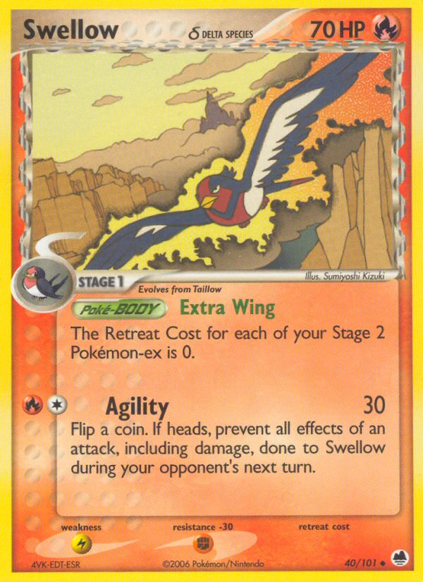 Swellow (40/101) (Delta Species) [EX: Dragon Frontiers] - Comfy Hobbies