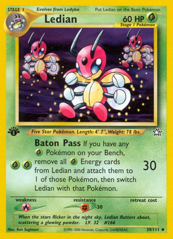 Ledian (39/111) [Neo Genesis 1st Edition] - Comfy Hobbies