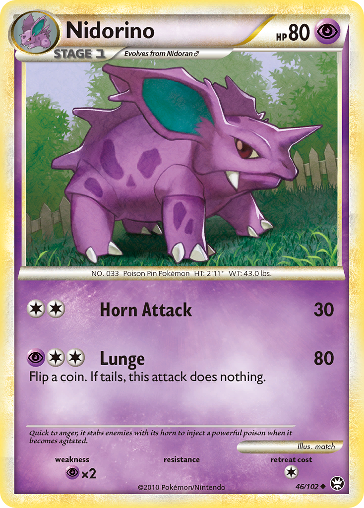 Nidorino (46/102) [HeartGold & SoulSilver: Triumphant] - Comfy Hobbies