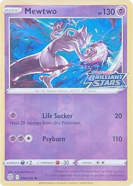 Mewtwo (056/172) (Brilliant Stars Stamped) [Sword & Shield: Brilliant Stars] - Comfy Hobbies