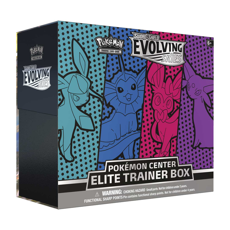 Sword & Shield: Evolving Skies - Elite Trainer Box (Glaceon/Vaporeon/Sylveon/Espeon) (Pokemon Center Exclusive) - Comfy Hobbies