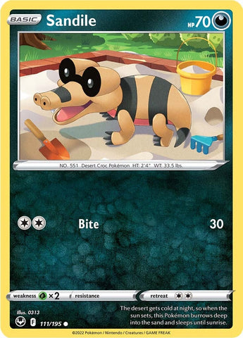 Sandile (111/195) [Sword & Shield: Silver Tempest] - Comfy Hobbies