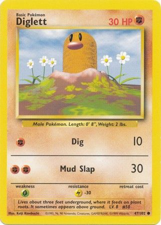 Diglett (47/102) [Base Set Unlimited] - Comfy Hobbies