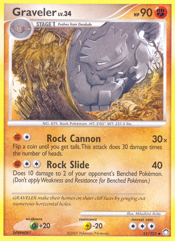 Graveler (51/123) [Diamond & Pearl: Mysterious Treasures] - Comfy Hobbies