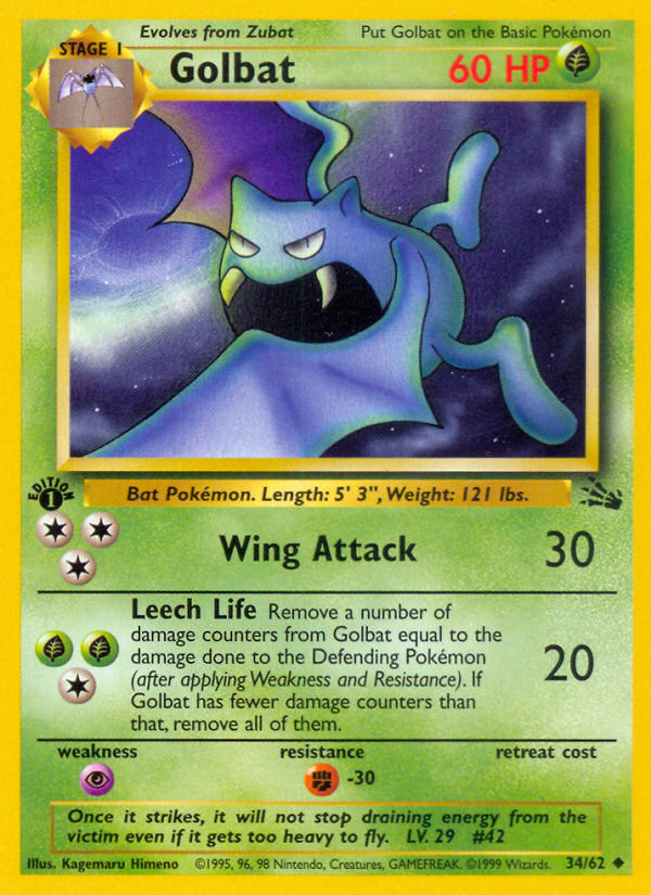 Golbat (34/62) [Fossil 1st Edition] - Comfy Hobbies