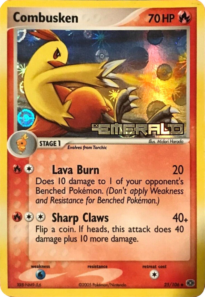Combusken (25/106) (Stamped) [EX: Emerald] - Comfy Hobbies