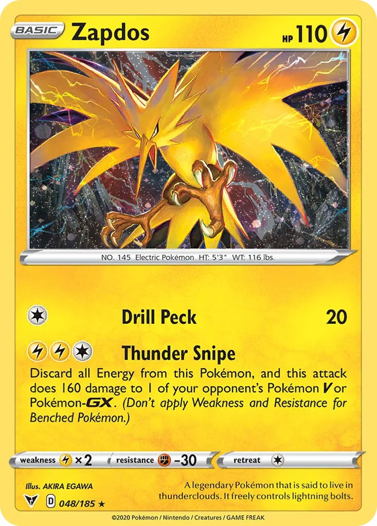 Zapdos (048/185) (Cosmos Holo) [Sword & Shield: Vivid Voltage] - Comfy Hobbies
