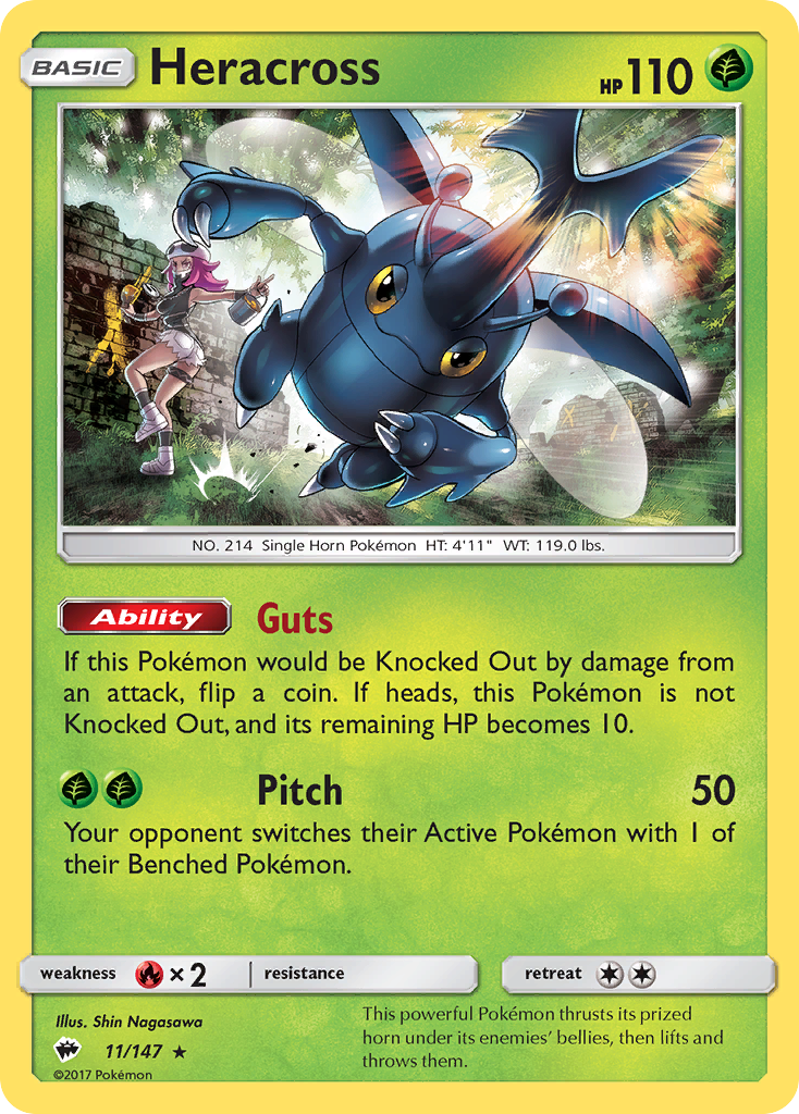 Heracross (11/147) [Sun & Moon: Burning Shadows] - Comfy Hobbies