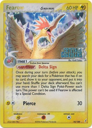 Fearow (18/100) (Delta Species) (Stamped) [EX: Crystal Guardians] - Comfy Hobbies