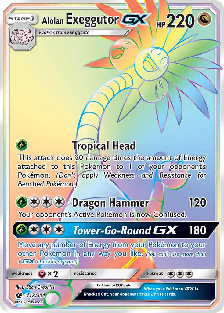 Alolan Exeggutor GX (118/111) [Sun & Moon: Crimson Invasion] - Comfy Hobbies