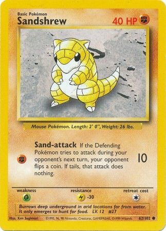 Sandshrew (62/102) [Base Set Unlimited] - Comfy Hobbies