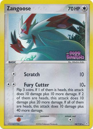 Zangoose (34/110) (Stamped) [EX: Holon Phantoms] - Comfy Hobbies