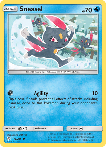Sneasel (43/236) [Sun & Moon: Cosmic Eclipse] - Comfy Hobbies