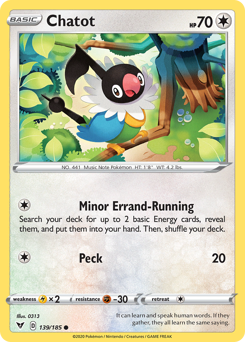 Chatot (139/185) [Sword & Shield: Vivid Voltage] - Comfy Hobbies