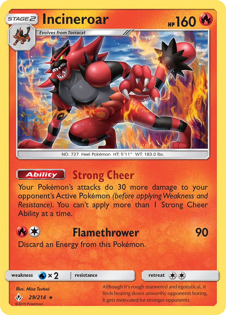 Incineroar (29/214) [Sun & Moon: Unbroken Bonds] - Comfy Hobbies