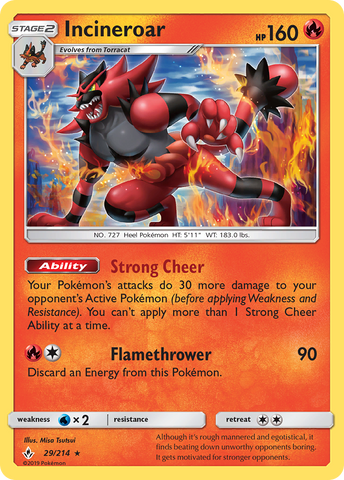 Incineroar (29/214) [Sun & Moon: Unbroken Bonds] - Comfy Hobbies