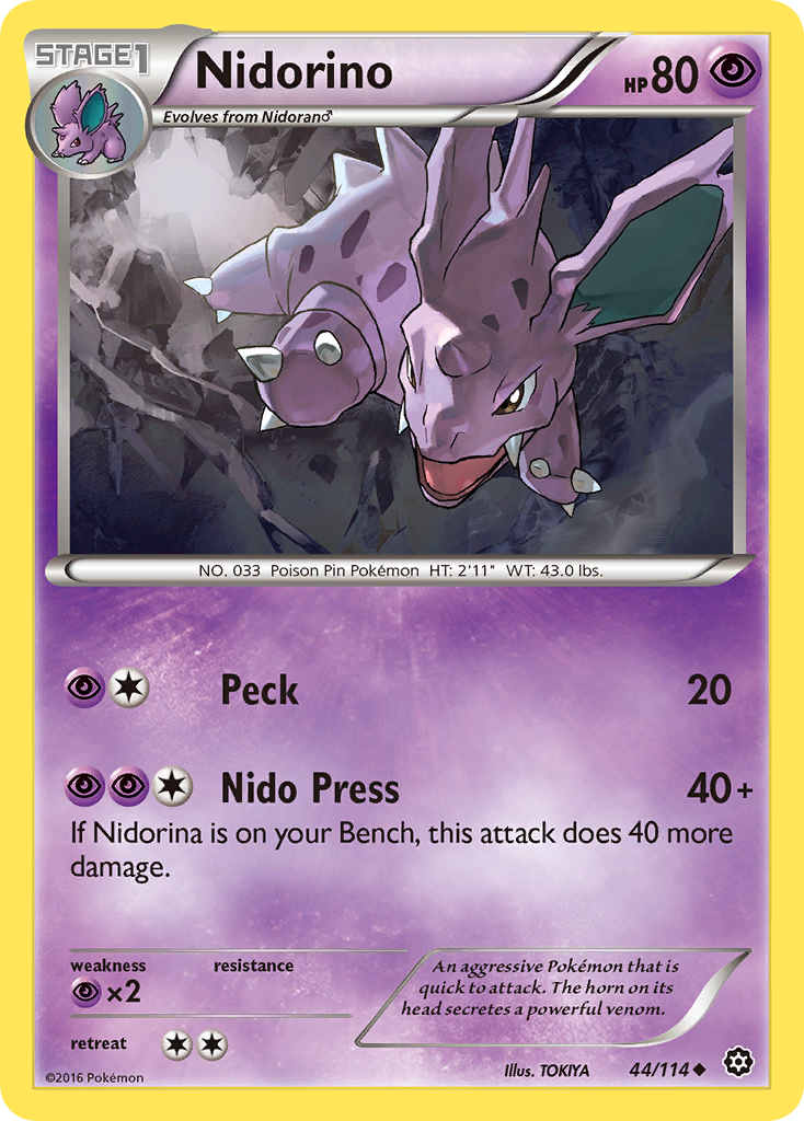 Nidorino (44/114) [XY: Steam Siege] - Comfy Hobbies