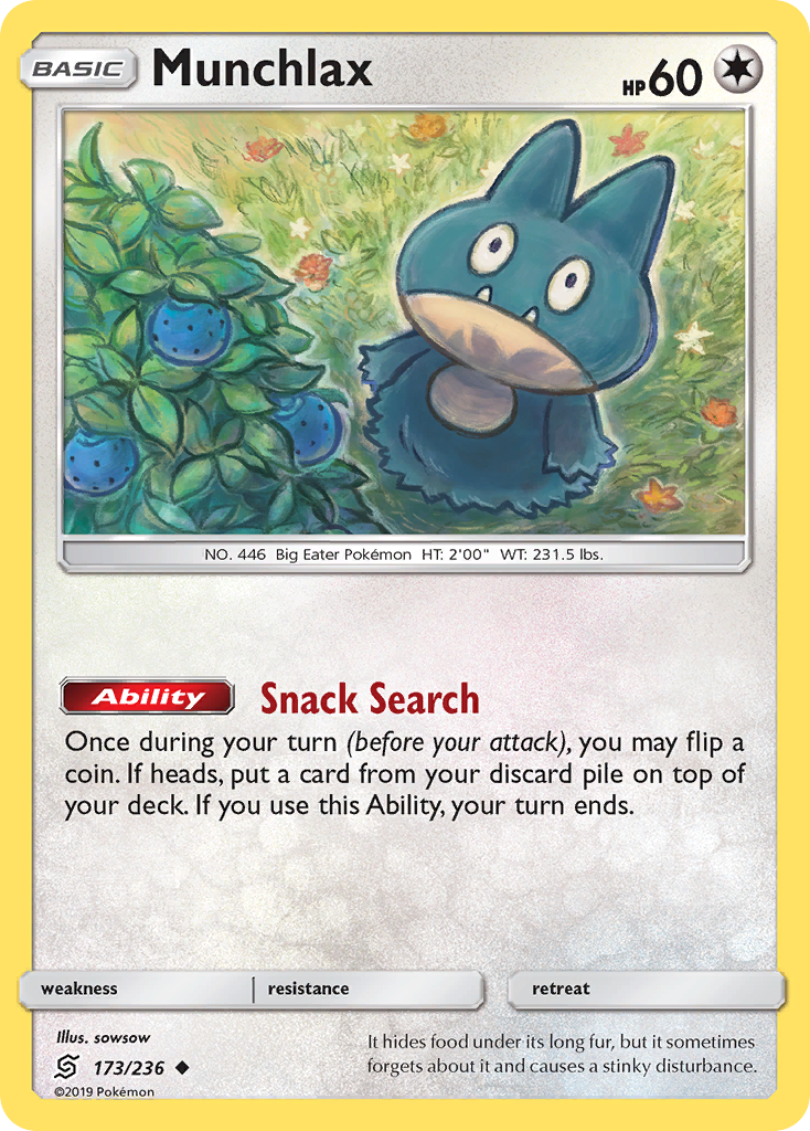 Munchlax (173/236) [Sun & Moon: Unified Minds] - Comfy Hobbies