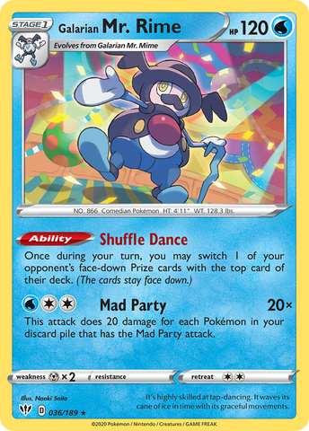 Galarian Mr. Rime (036/189) [Sword & Shield: Darkness Ablaze] - Comfy Hobbies