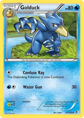 Golduck (34/149) [Black & White: Boundaries Crossed] - Comfy Hobbies
