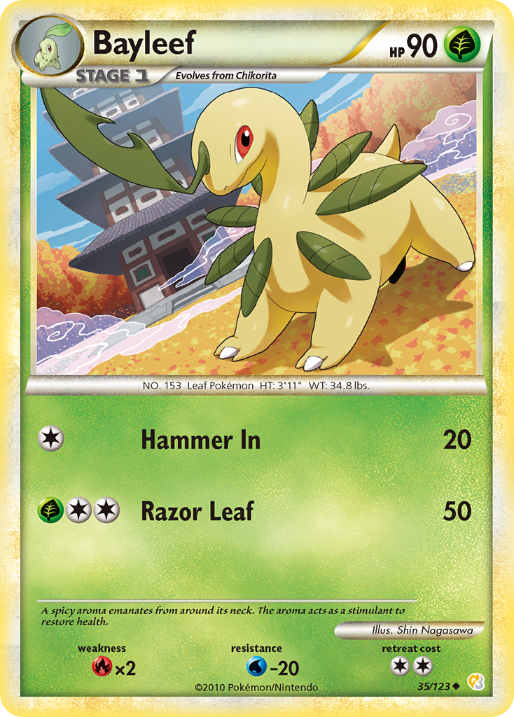 Bayleef (35/123) [HeartGold & SoulSilver: Base Set] - Comfy Hobbies