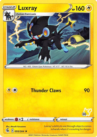 Luxray (093/264) (Pikachu Stamp #28) [Battle Academy 2022] - Comfy Hobbies