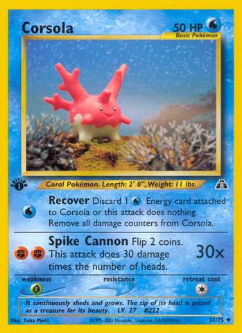 Corsola (37/75) [Neo Discovery 1st Edition] - Comfy Hobbies