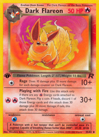 Dark Flareon (35/82) [Team Rocket 1st Edition] - Comfy Hobbies
