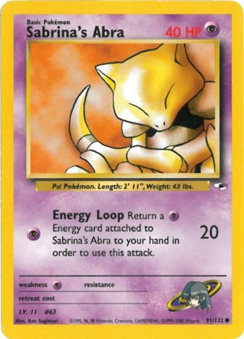 Sabrina's Abra (91/132) [Gym Heroes Unlimited] - Comfy Hobbies