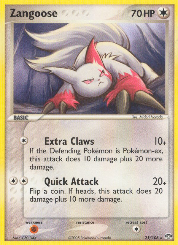 Zangoose (21/106) [EX: Emerald] - Comfy Hobbies