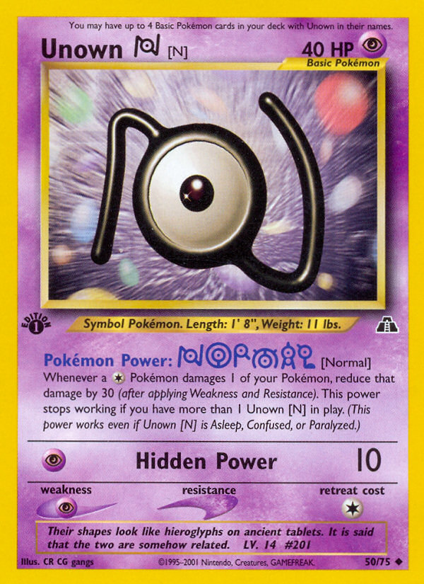 Unown [N] (50/75) [Neo Discovery 1st Edition] - Comfy Hobbies